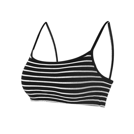Aria Leisure Open Back Padded Sports Bra Black