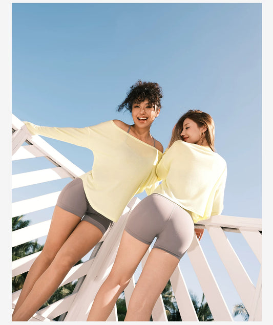 Aria Leisure Lightweight Long Sleeve Cover-Up – Soft Tencel Merino Wool Layering Top