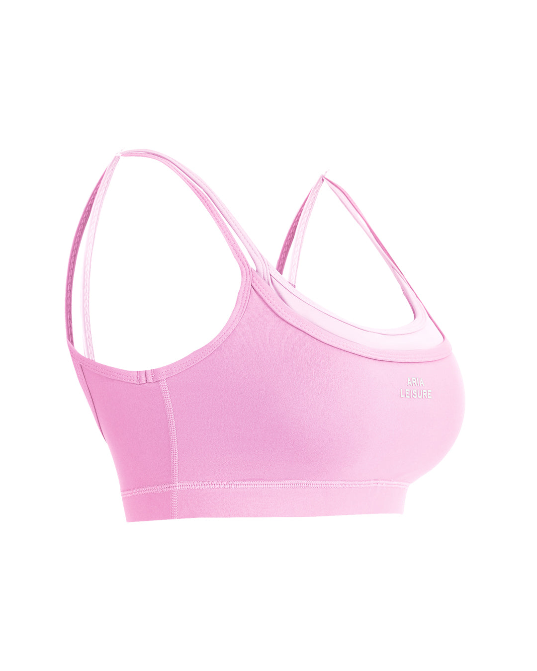 Aria Leisure Faux two-piece color-blocked yoga sports vest Pink