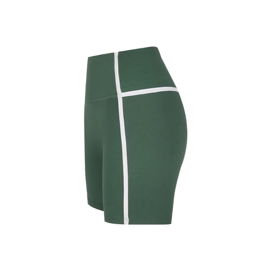 Aria Leisure Retro Contrast Trim Active Shorts – Versatile Studio-to-Street Bottom Vintage Green