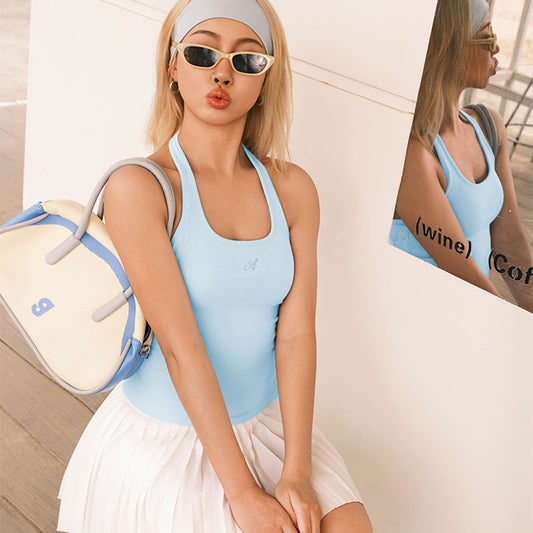 Built-In Bra Backless Workout Tank