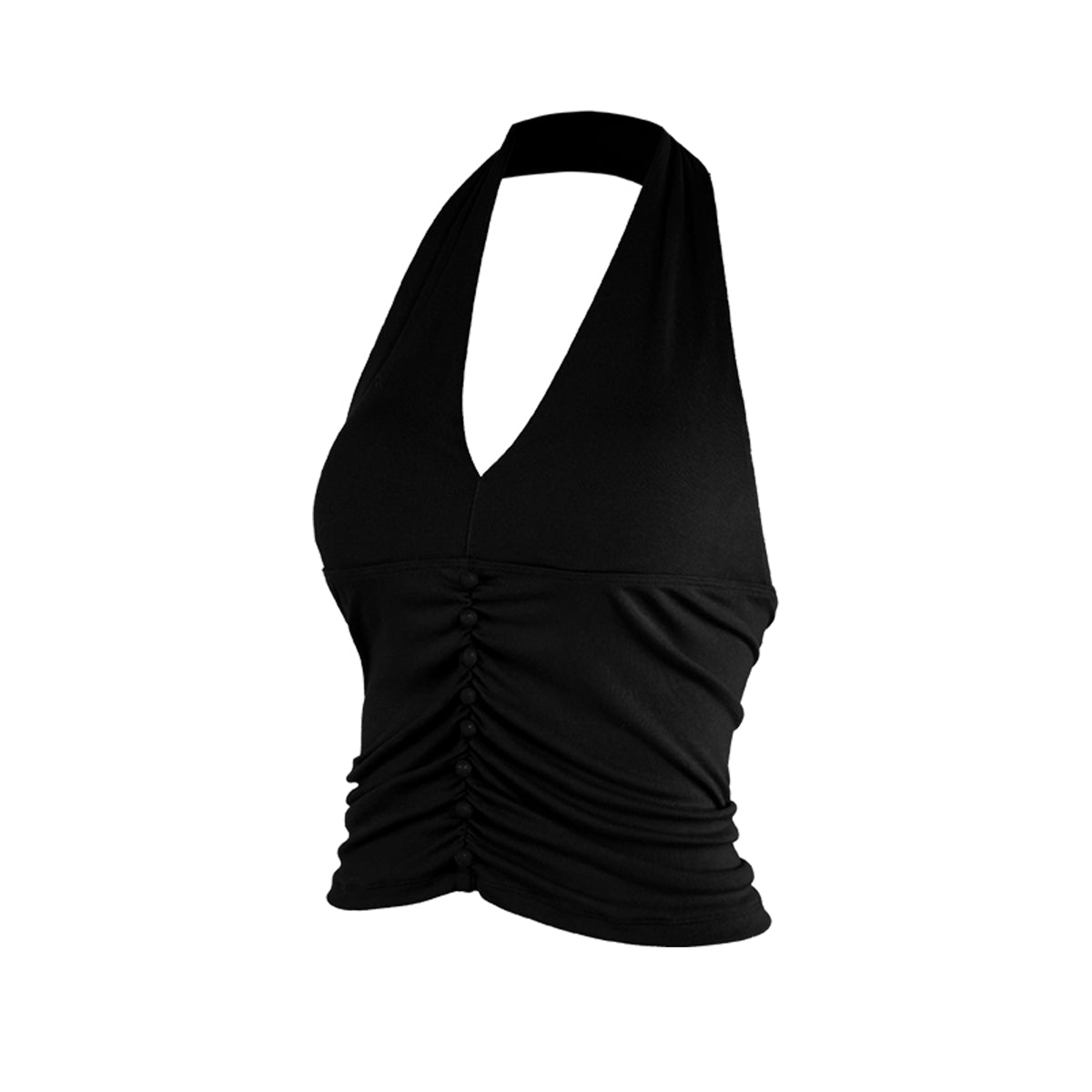 Aria Leisure Halter Neck Open Back Sports Tank Black S