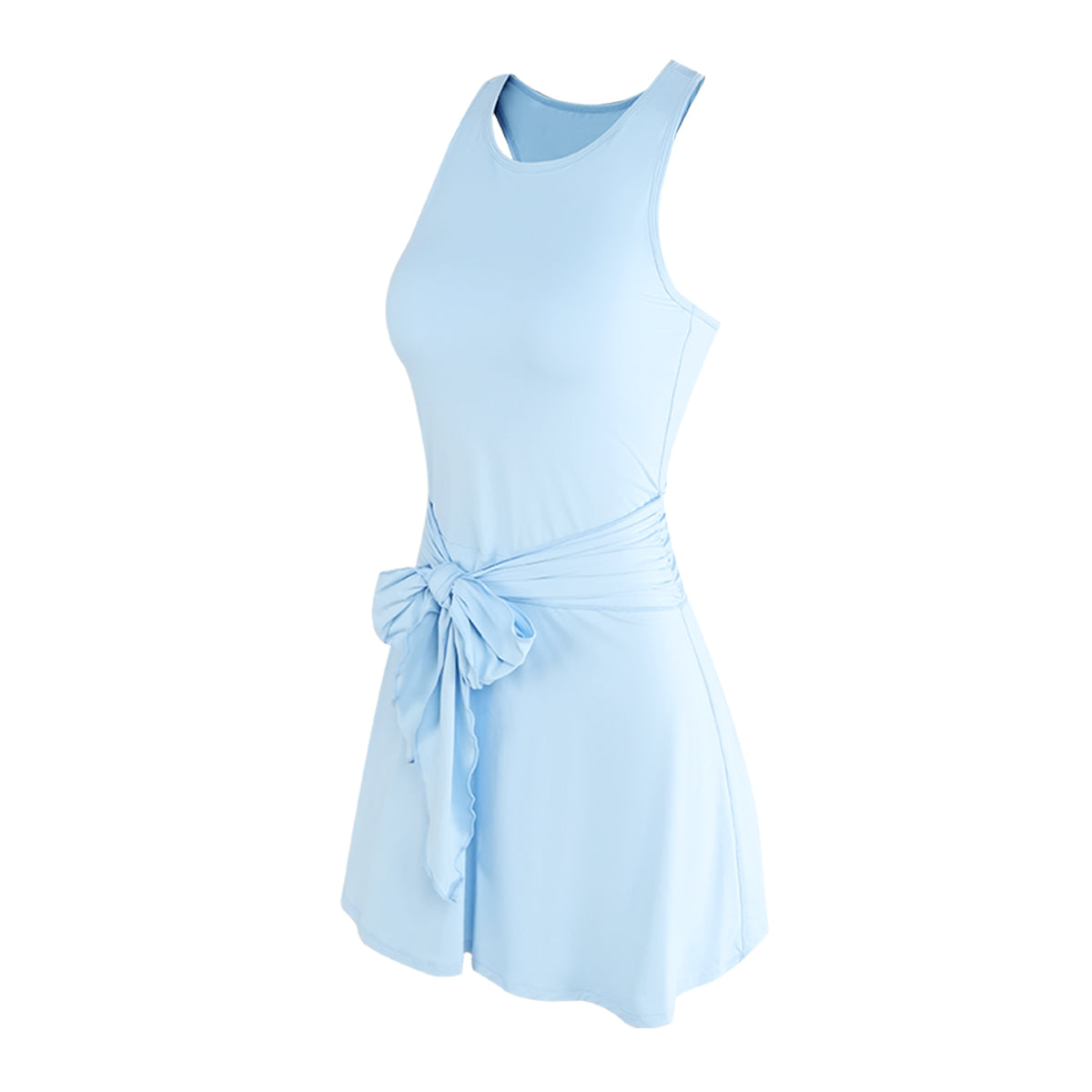 a line athletic dress Women Sleeveless A-Line Tennis With Built-In Shorts, Waist Tie Ruched Breathable Dress for Golf Workout Casual Sports – Aria Leisure Amelia Couture Designer Formal 93% Polyester 7% Spandex Brand Value:Health & Wellness Style:Turtle neck