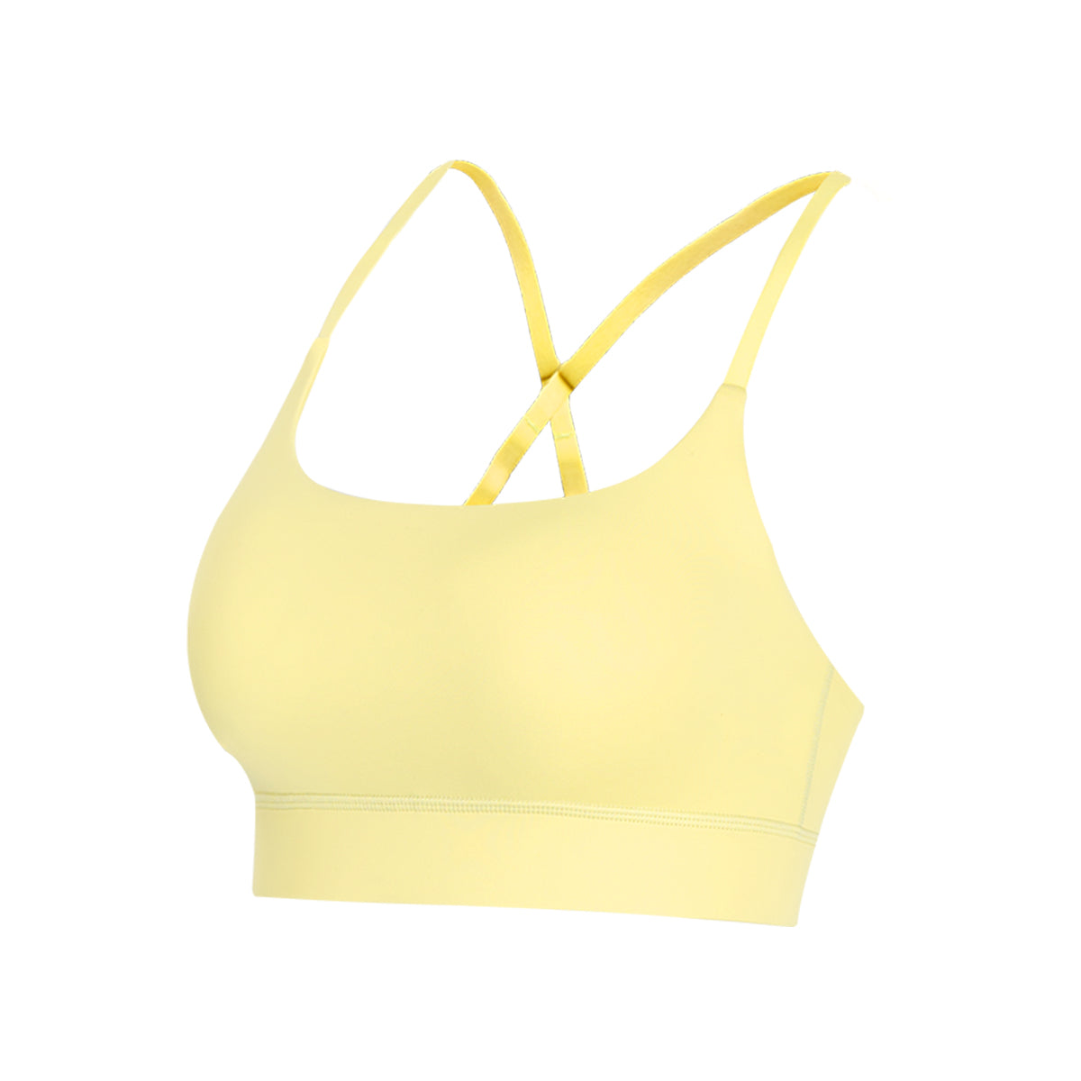 Aria Leisure Cross Strap Backless Sports Bra Yellow