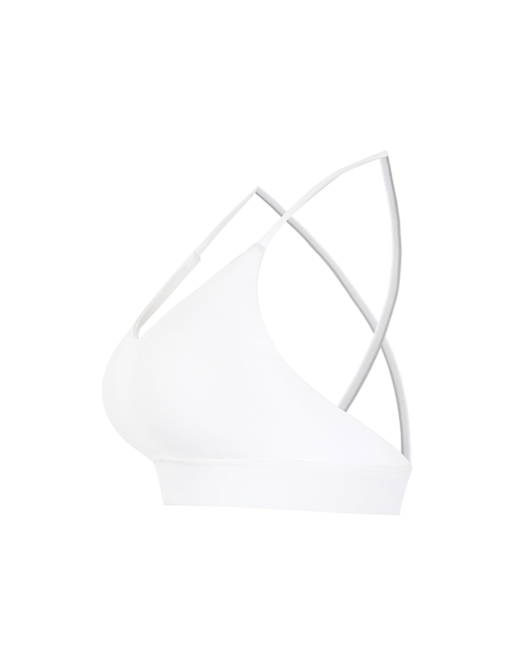 Aria Leisure Strappy Cross Back Padded Sports Bra, Wireless Support Yoga Workout Top for Daily Wear White