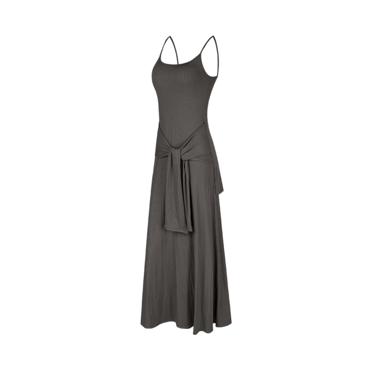 Aria Leisure Women's Summer Slim-Fit Long Dress with Faux-Layered Camisole Design