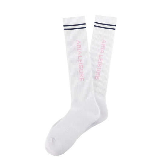 Tennis-Style Calf Socks (Preppy Style)