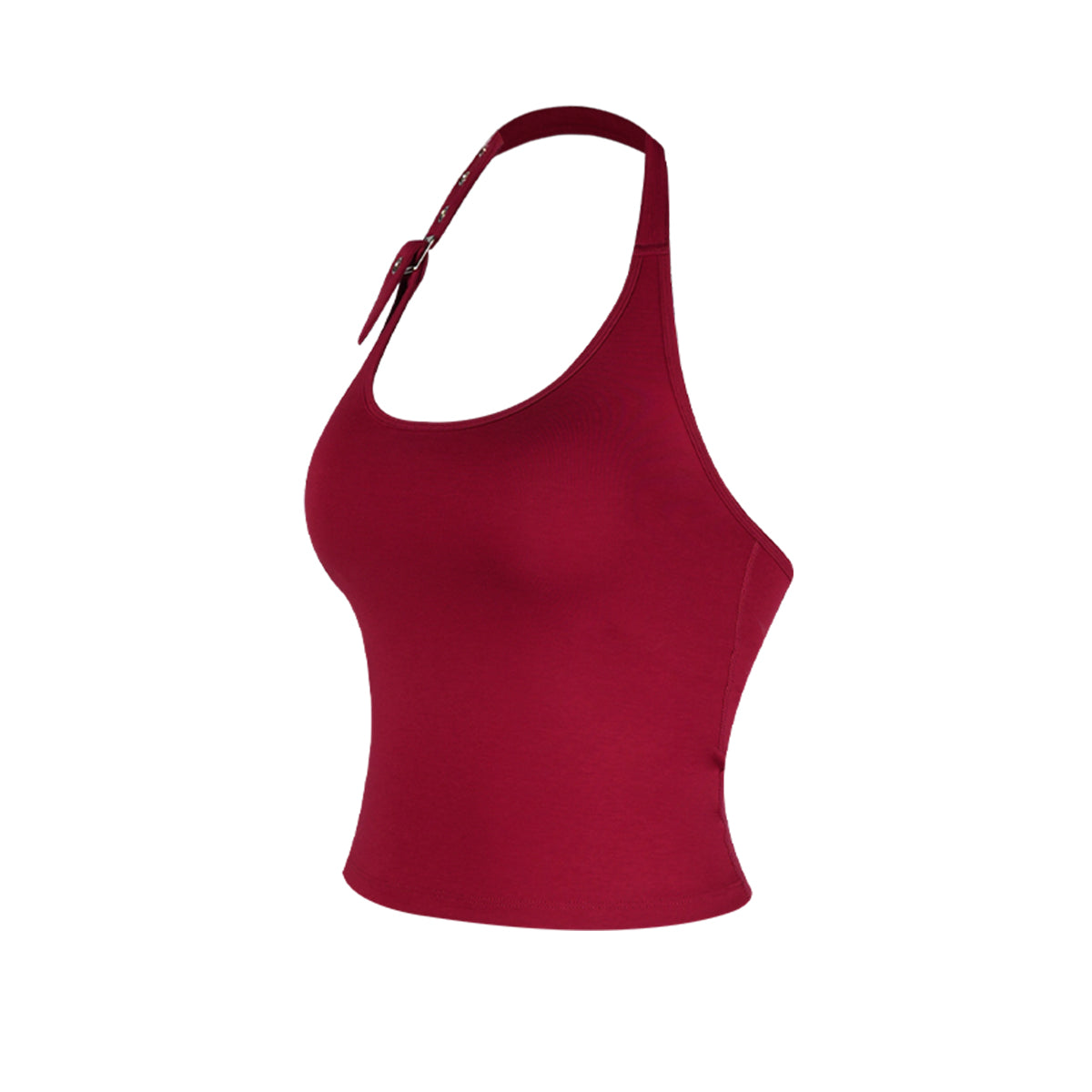 Aria Leisure Halter Neck Backless Sports Tank Burgundy