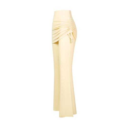 Two-in-One High-Waisted Flare Yoga Pants