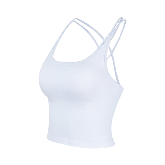 Seamless one-piece woven nude sports vest